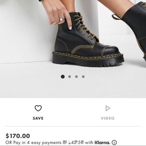 Doc Martens black chunky double stitch boots